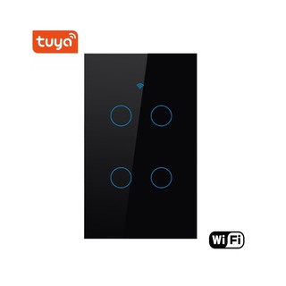Công Tắc Thông Minh TUYA  Wifi+RF433 (điều khiển wifi, cảm ứng siêu nhạy, màu đen-trắng- gold sang trọng, 4 công tắc  )