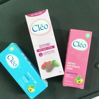 Combo Kem tẩy Lông Cleo 50g + Sữa dưỡng sau tẩy Cleo 2in1 50g