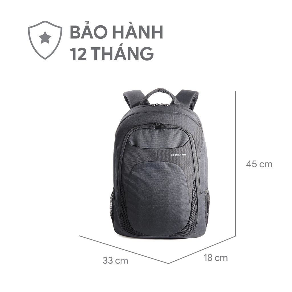 Balo Laptop/ Macbook Tucano Vario cao cấp phong cách hiện đại năng động 15 inch