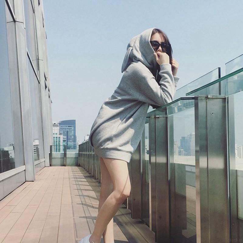 FREESHIP ĐƠN 99K_ Áo hoodie phối tai thỏ thời trang xinh xắn cho nữ