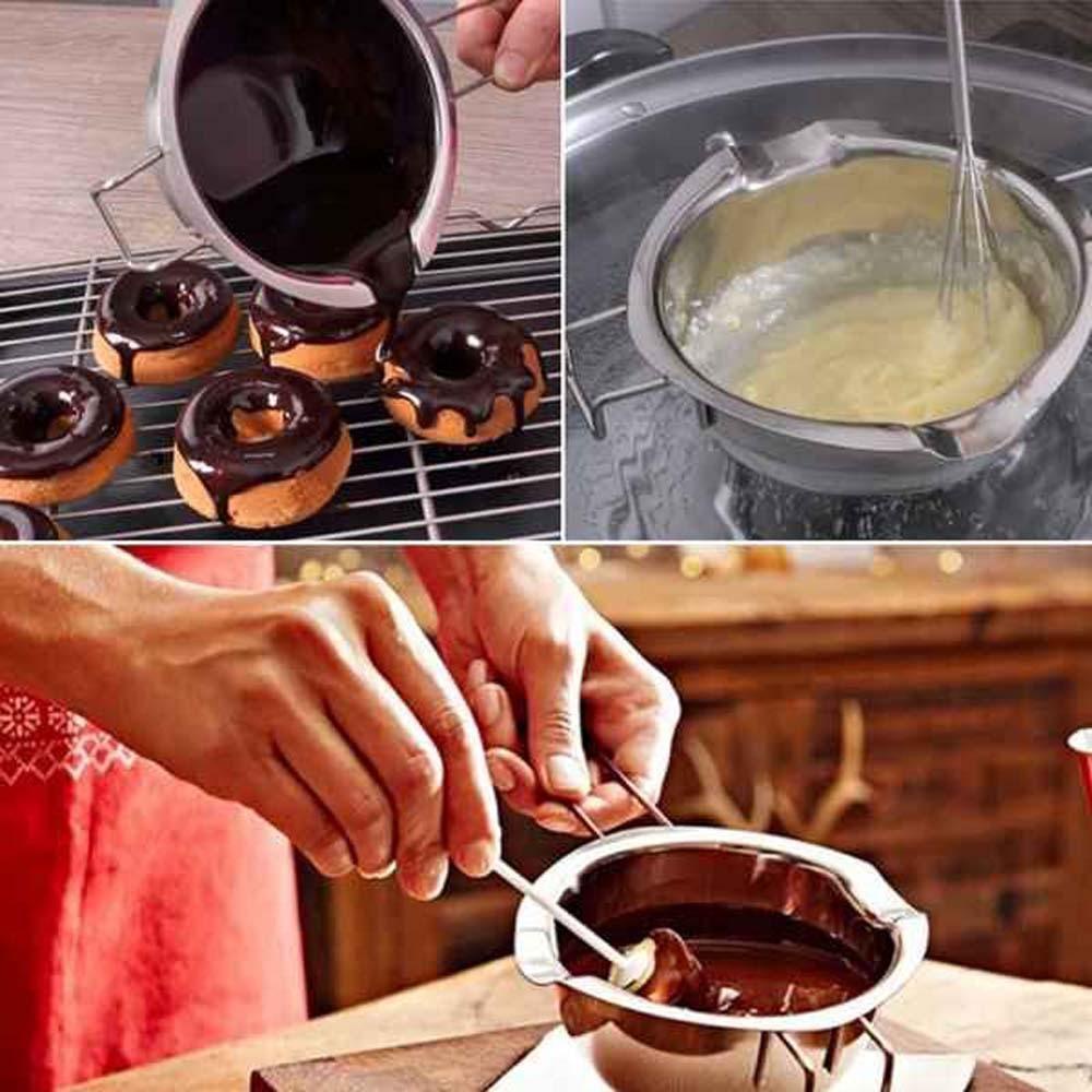 Nồi Nấu Tan Chảy Socola Bằng Thép Không Gỉ 304 Thiết Kế Cán Dài Tiện Lợi