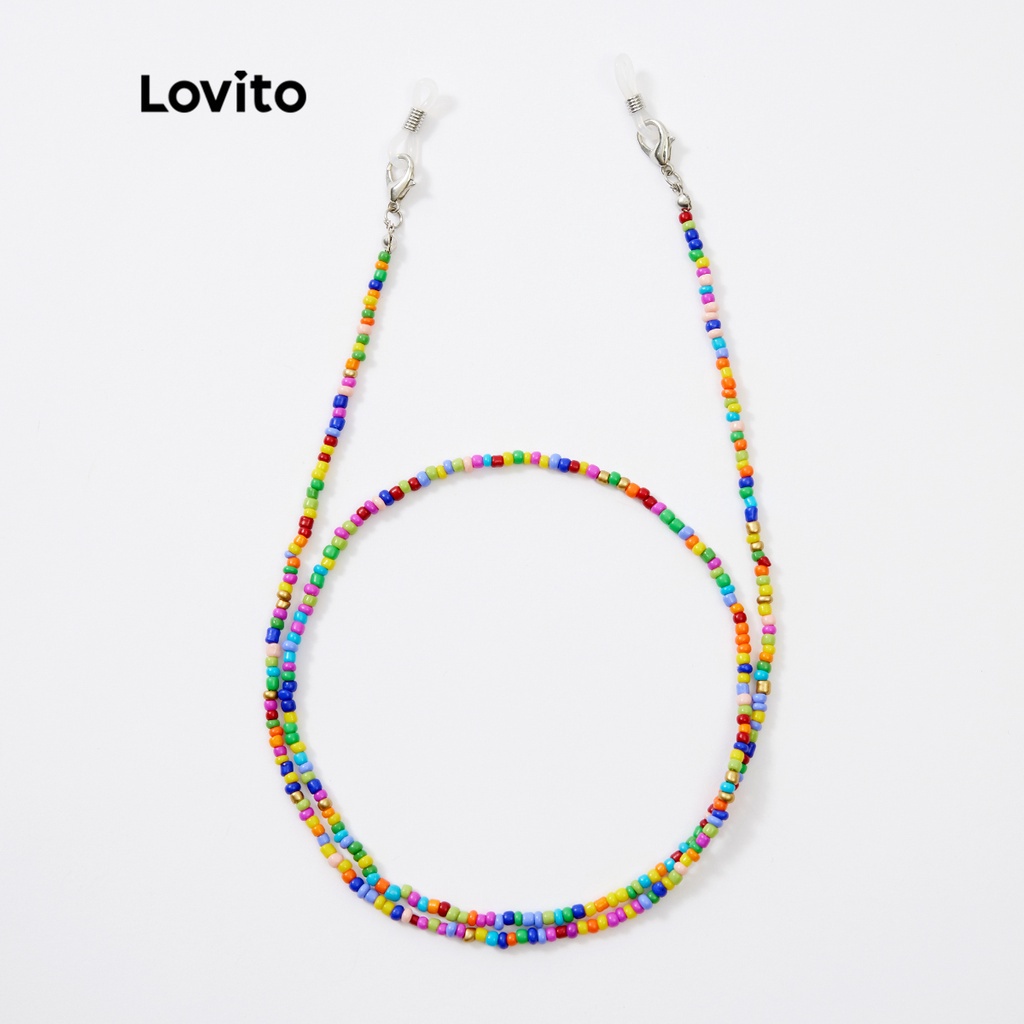 Dây chuyền Lovito bằng hạt nhựa nhiều màu phong cách boho L233L192 (nhiều màu)