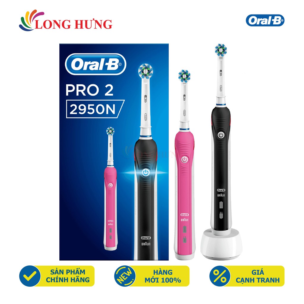 Bàn chải điện Oral-B Pro 2950N CrossAction (Set 2 cái) - Hàng nhập khẩu