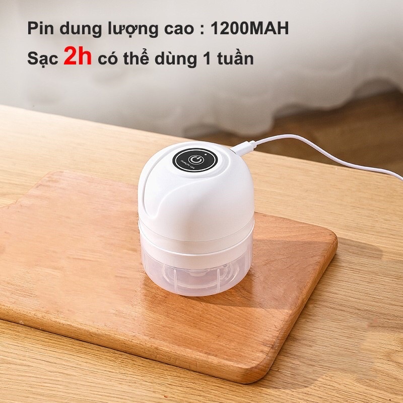 Máy Xay Tỏi Ớt mini tích điện thế hệ mới thể tích 250ml,có cổng xạc USB hàng chính hãng dễ sử dụng