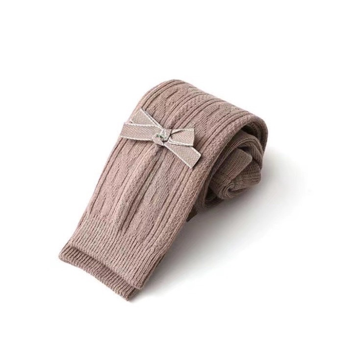 Quần tất niniduoduo không bàn sọc gân đính nơ nhỏ 5 màu