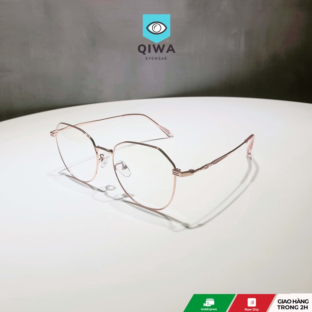 Gọng kính cận nữ Qiwa Eyewear 2988 thiết kế mắt tròn dáng mảnh phù hợp với nhiều khuôn mặt