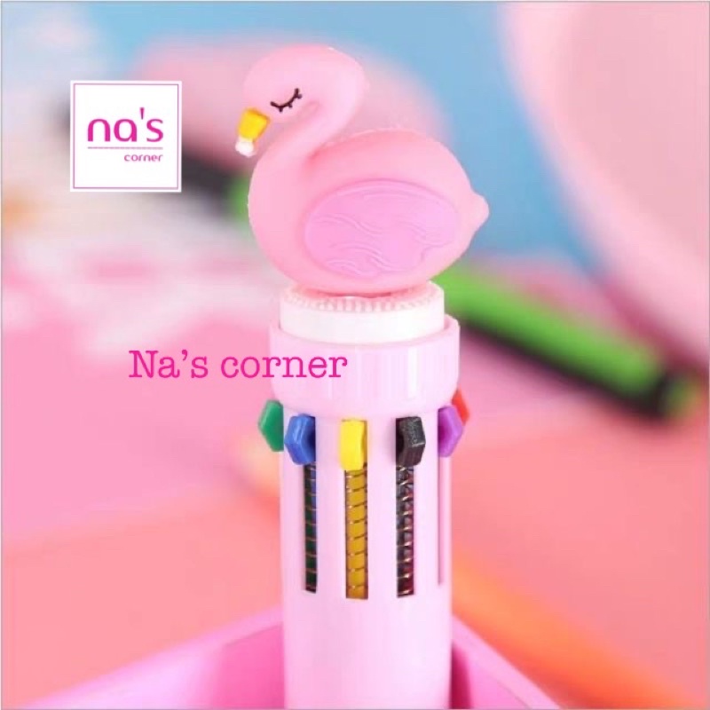 Bút bi 10 ngòi hình thú khủng long nhiều màu dễ thương