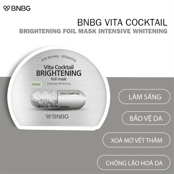 Mặt nạ Sáng da BNBG Vita Cocktail Brightening Foil Mask Intensive Whitening 30ml Bulsan Beauty