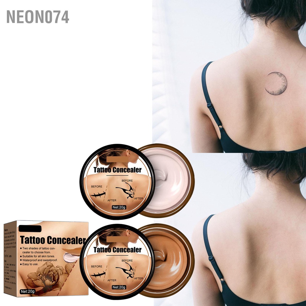 Neon074 Kem Che Khuyết Điểm Hình Xăm Di Động Không Thấm Nước Trang Da Vết Sẹo Đốm Thâm Cho Nam Nữ 0.7oz