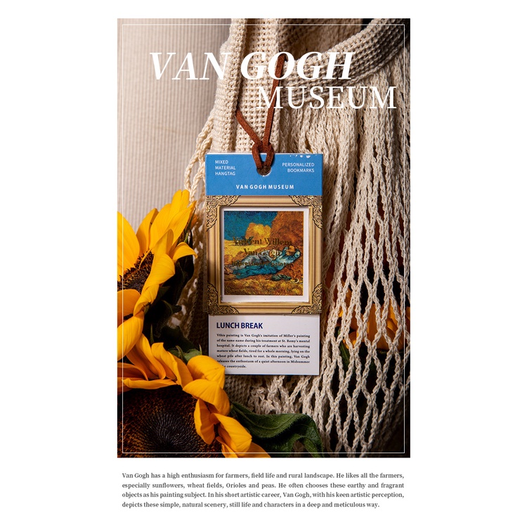 Bộ Bookmark 3 Lớp Tranh Nghệ Thuật Van Gogh Đánh Dấu Trang Vở Sách Trang Trí Sổ Bullet Journal Độc Đáo