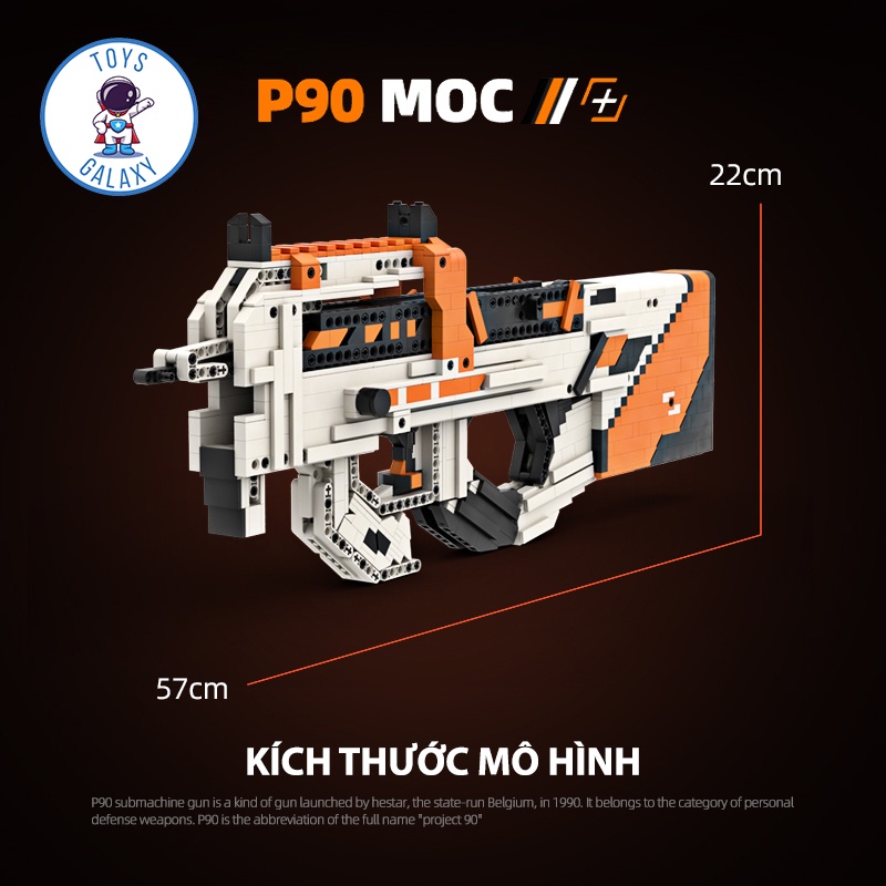Đồ Chơi Lắp Ráp Mô Hình PUBG Mô Hình P90 Asiimov Bắn Thun Nịt MOC Kevin183 / CSGO Free Fire Lửa Chùa CoD Titanfall