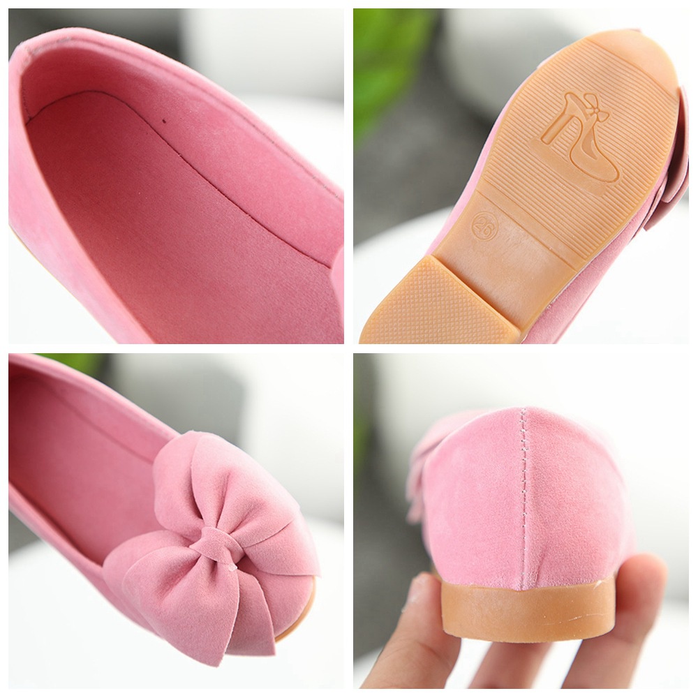 Giày búp bê đế mềm đính nơ xinh xắn Size 21-36 cho bé gái