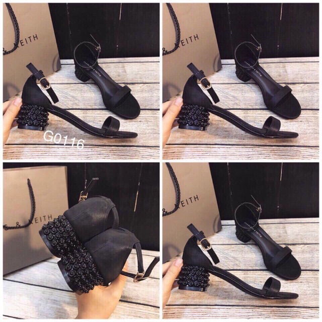 Sandal basic gót hoa