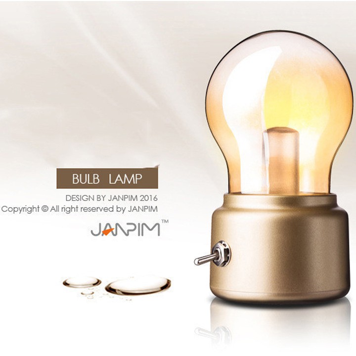 Đèn trang trí decor GADO để bàn vintage sử dụng pin sạc USB làm đèn ngủ