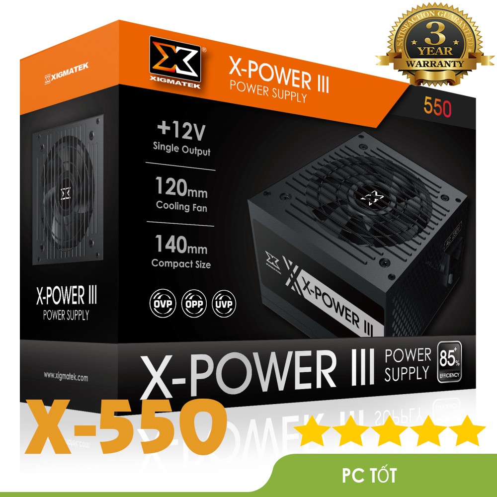 Nguồn máy tính XIGMATEK X-POWER II 550 (EN42456) 80PLUS-Bảo hành 36 T