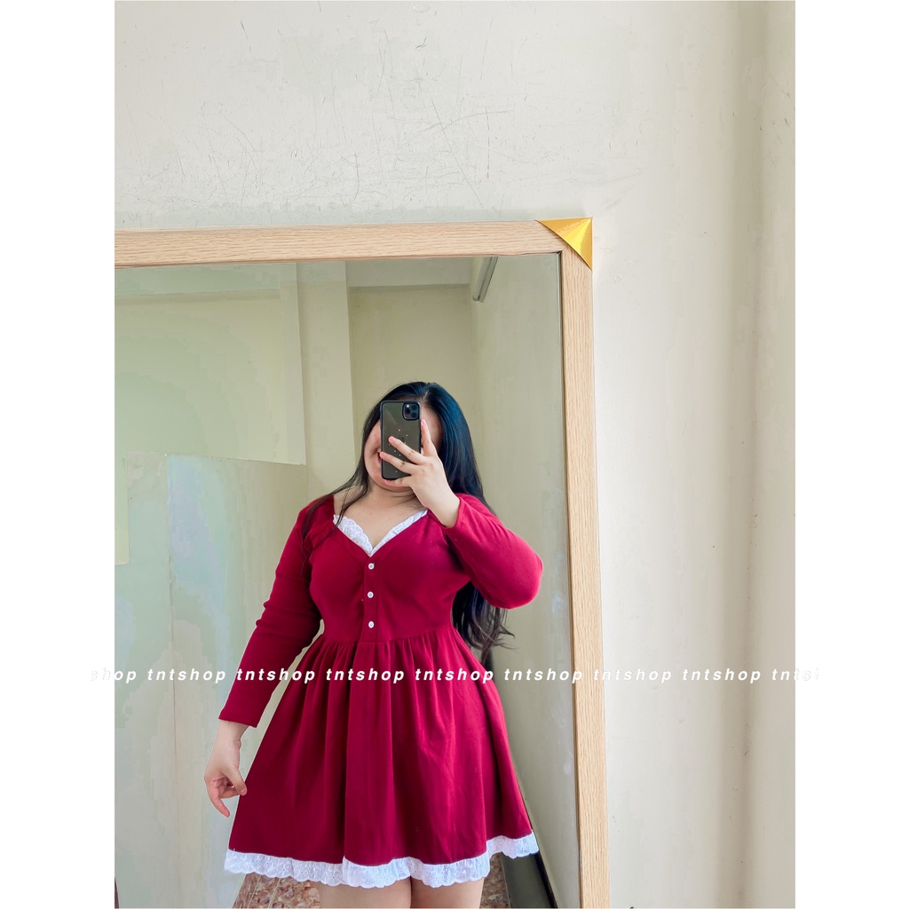 Đầm Ren Tay dài [ TNT SHOP BIGSIZE 60KG 90KG ] | BigBuy360 - bigbuy360.vn