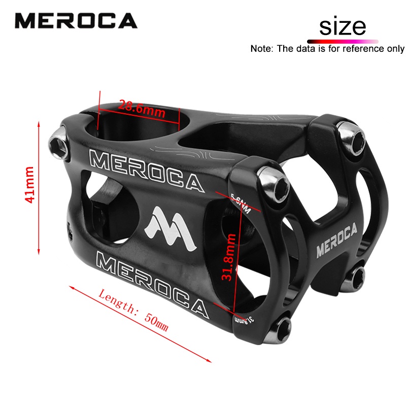 MEROCA Pô Tăng Xe Đạp Pô Tăng Ngắn Hợp Kim Nhôm CNC 31.8*50MM Pô Tăng Ghi Đông Xe Đạp Leo Núi MTB