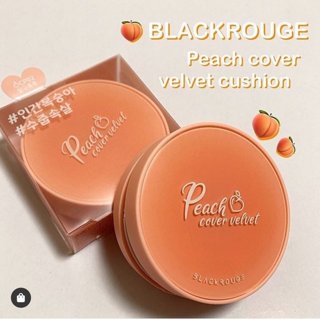 Phấn Nước Black Rouge Peach Cover Velvet Cushion SPF 50+ PA++++