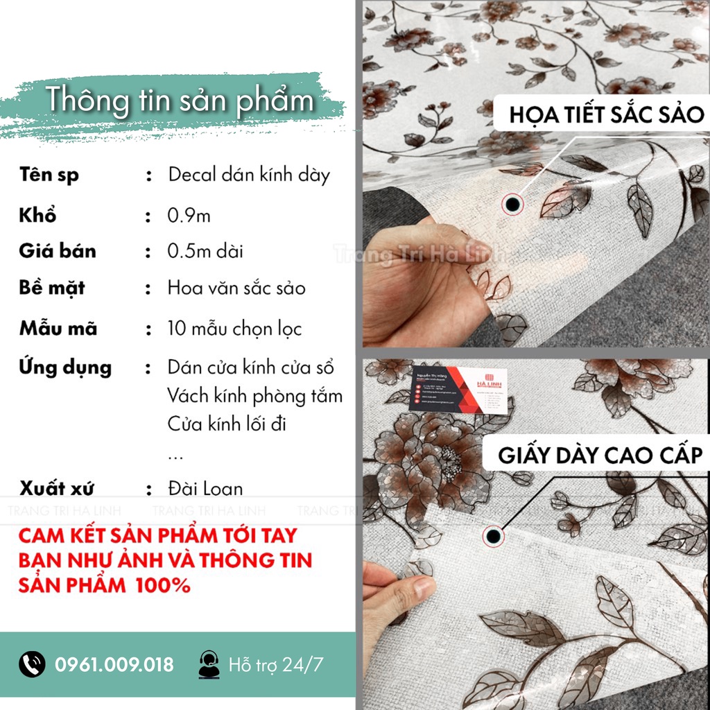 Decal dán kính mờ 3d loại dày chống nhìn trộm, giấy dán kính cao cấp dán cửa sổ phòng khách nhà tắm phòng ngủ