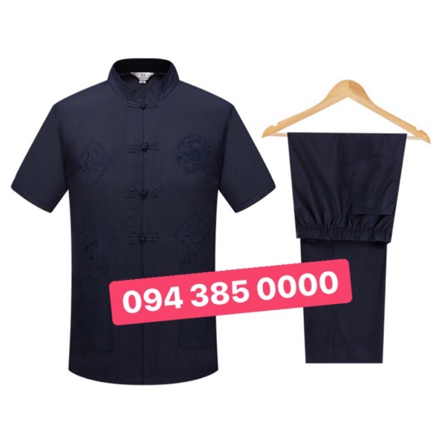 Set quần áo thêu rồng phượng nam trung niên (cộc và dài tay) có bán dời quần áo | BigBuy360 - bigbuy360.vn