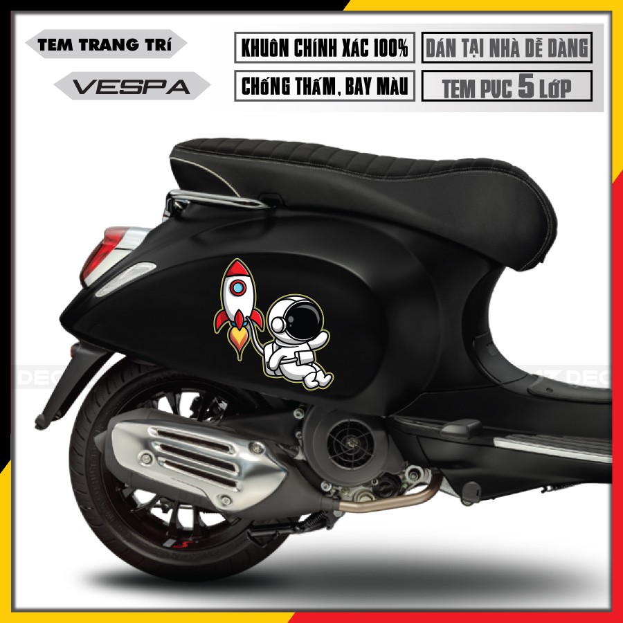 Tem Xe Vespa Sprint/LX/GTS Chủ Đề Phi Hành Gia | VP25 | Tem Xe PVC 5 Lớp Cao Cấp, Khuôn Cắt Sẵn Dễ Dàng Tự Dán Tại Nhà