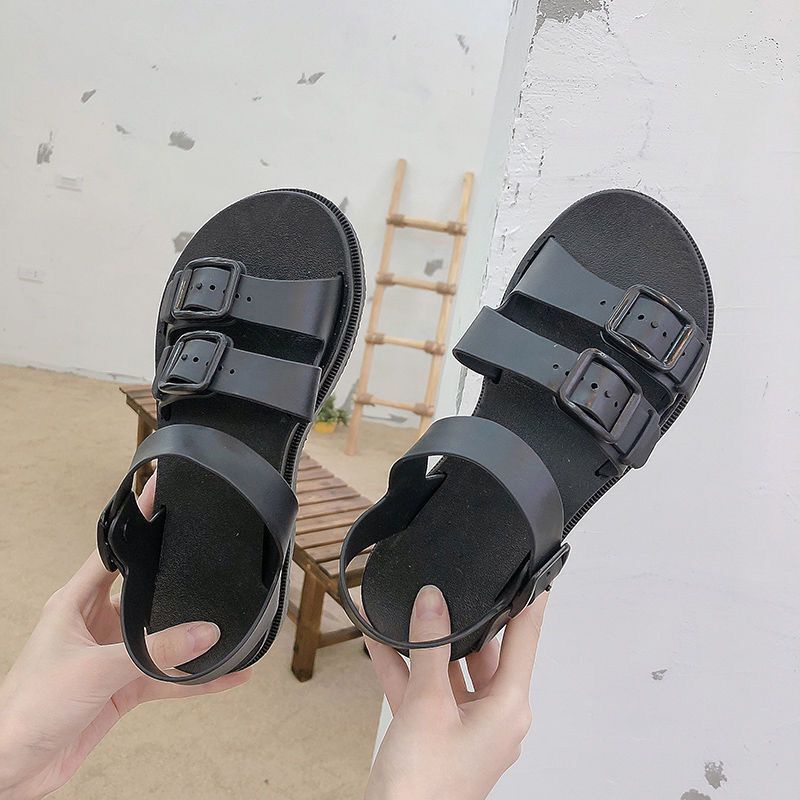 Jiashucheng Giày Sandal Đế Dày Phẳng Chống Trượt Phong Cách La Mã Thời Trang Mới Cho Nữ