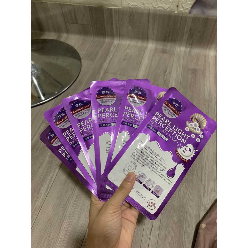 Mặt Nạ Dưỡng Ẩm Dưỡng Trắng Da HA Tím Pearl Light Perception Bright Skin Mask Maycreate Ngọc Trai 1 miếng Nội địa Trung | BigBuy360 - bigbuy360.vn