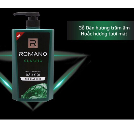 Dầu gội hương nước hoa Romano Classic 650g lịch lãm