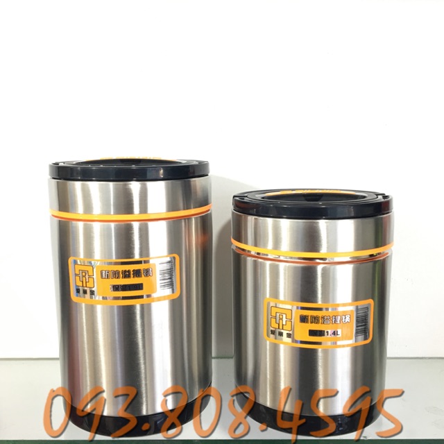 Camen Giữ Nhiệt 3 Ngăn Viền Cam 1400ml - 1900ml