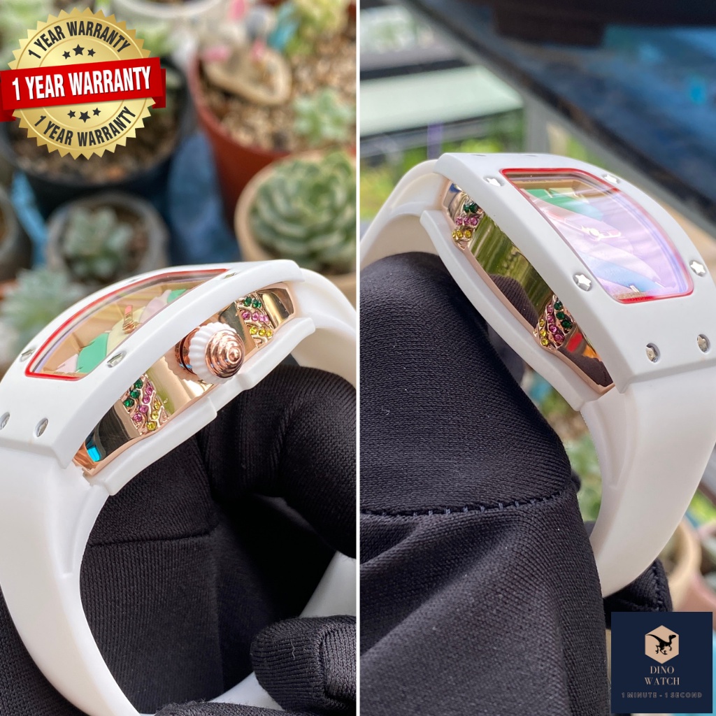 Đồng Hồ Nữ RM035 Richard Cotton Candy Rose Gold - Dây Cao Su - Màu Trắng , Size 32x45mm