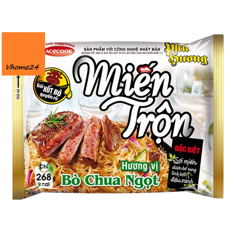 Miến xào xốt cua & bò chua ngọt Phú Hương 60g