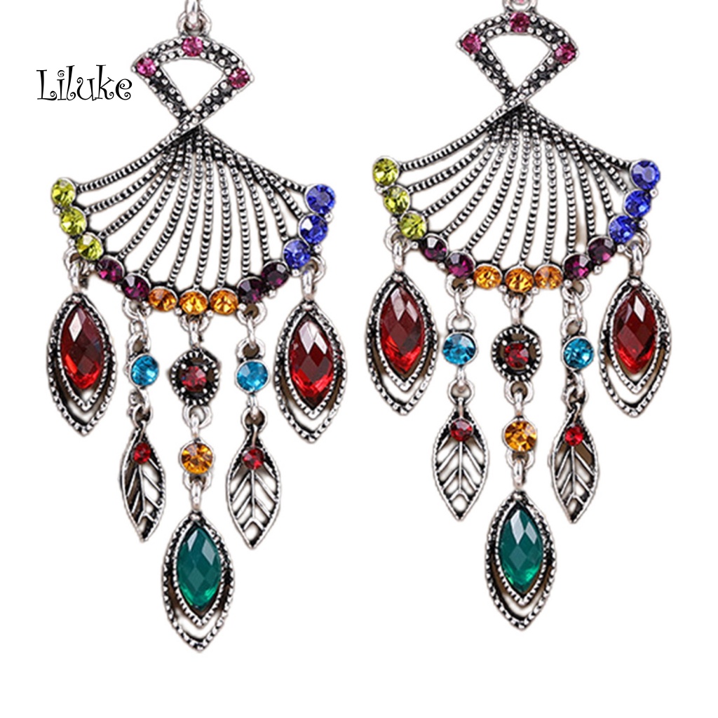 1 Đôi Bông Tai Hình Quạt Phong Cách Bohemian Thời Trang