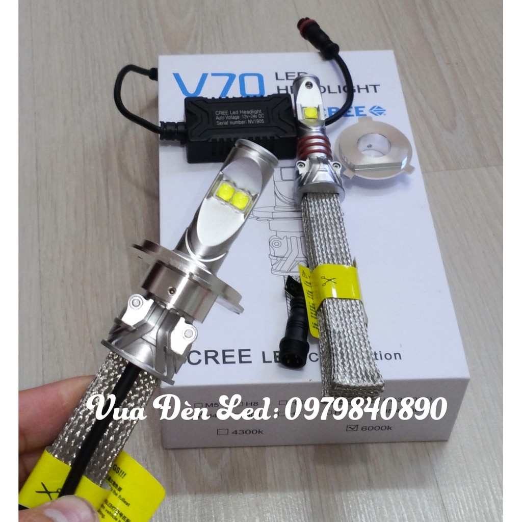 Model 2021 - Bóng đèn Led CREE XHP70 V70 : Màu sáng trắng 6000 kelvin