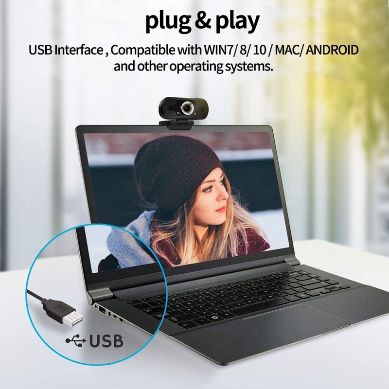 Webcam có mic FHD1080P Siêu nét - học và họp online