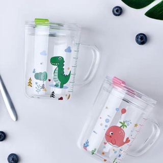 CỐC PHA SỮA THUỶ TINH CÓ NẮP VÀ ỐNG HÚT CHO BÉ - CÓ CHIA VẠCH Theo ML SIÊU TIỆN DỤNG