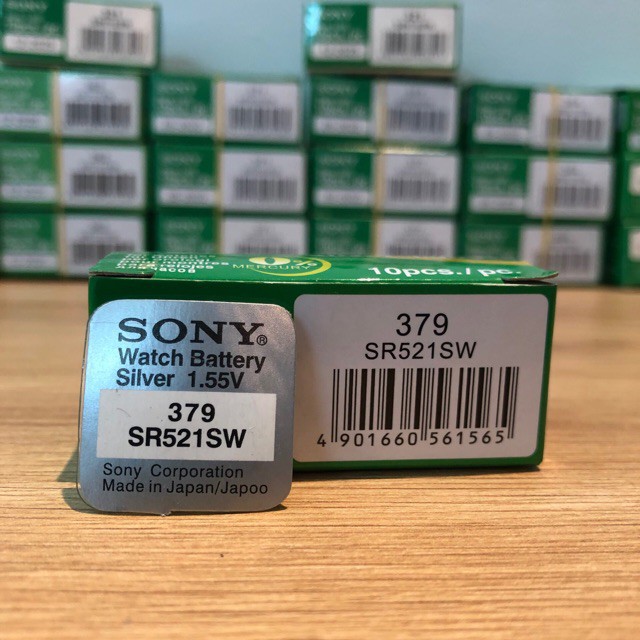 Hộp 10 Viên Pin Sony 379/ SR521SW dành cho đồng hồ kim 3 kim