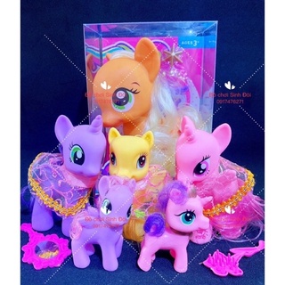 Mô hình ngựa pony - bộ 6 con - mô hình trưng bày