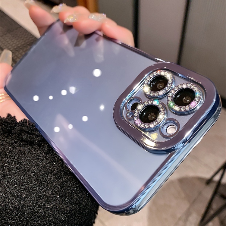 Ốp Điện Thoại Silicon Dẻo Trong Suốt Đính Đá Lấp Lánh 6D Bảo Vệ Camera Cho iPhone 13 Pro MAX 12 Pro 11 Pro MAX