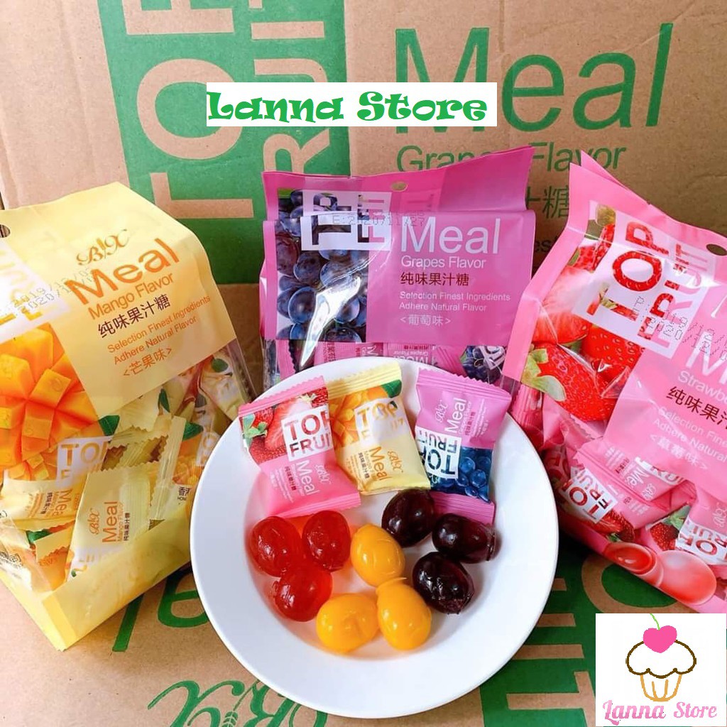 Kẹo dẻo nhân trái cây tươi Top Fruit BX Meal Kas Diary Bịch 320g