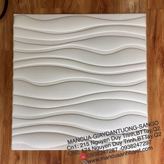 (Miền Nam)Xốp dán tuờng 3D vân sóng trắng 70x70cm