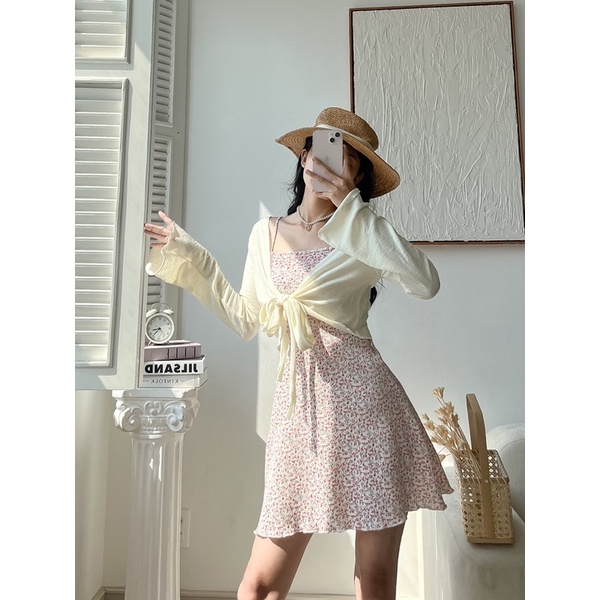 Áo khoác cardigan cột nơ ống loe MIEU - JA18