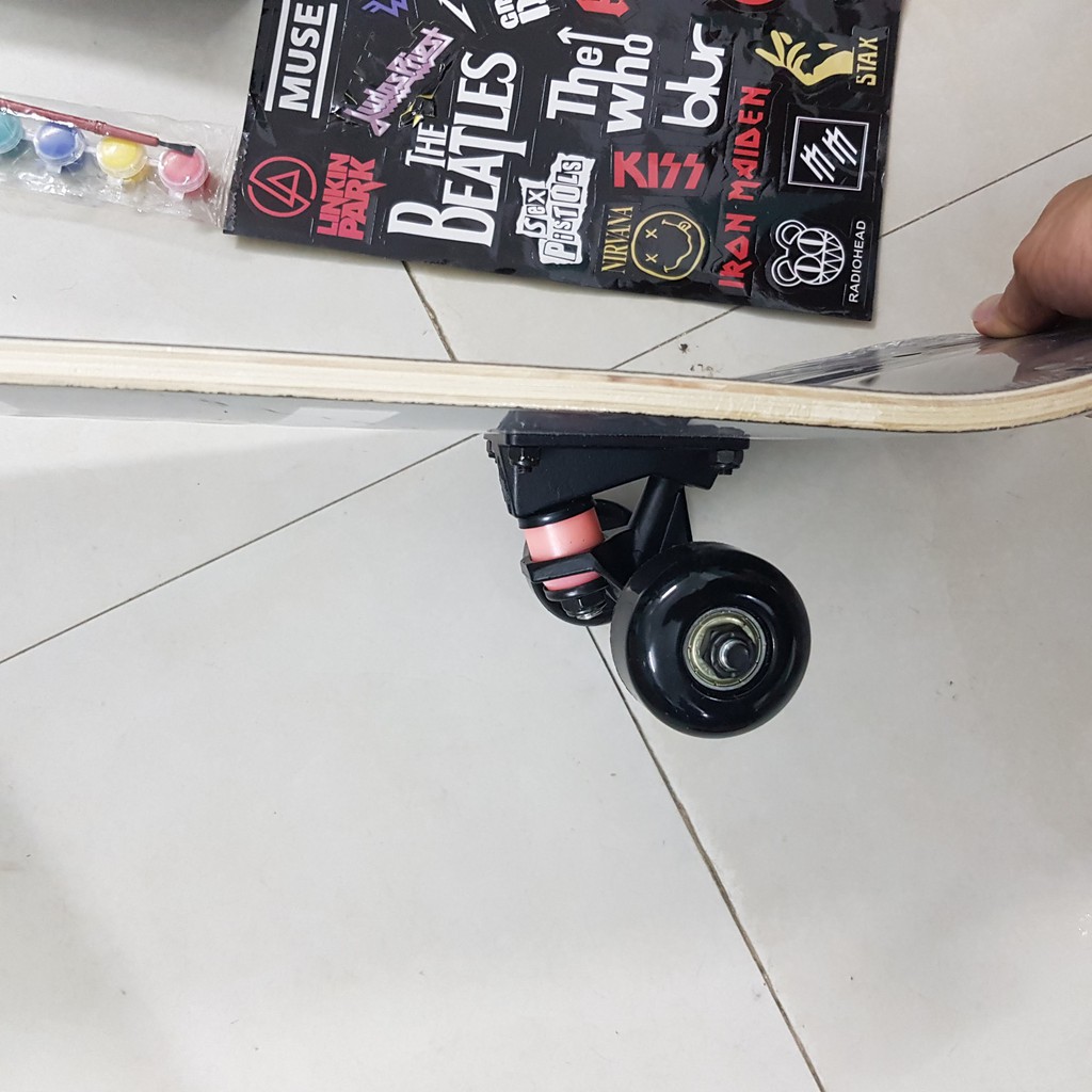 [Chính Hãng Giá Tốt] Ván Trượt Cao Cấp Skateboard Mèo Trắng Mặt Nhám gỗ ép 7 lớp chịu lực