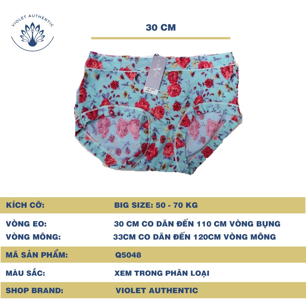 Quần lót nữ cao cấp thông hơi thun lạnh cạp cao  co dãn cực tốt chất đẹp Q5048 from to Big size 50kg 60kg 70kg