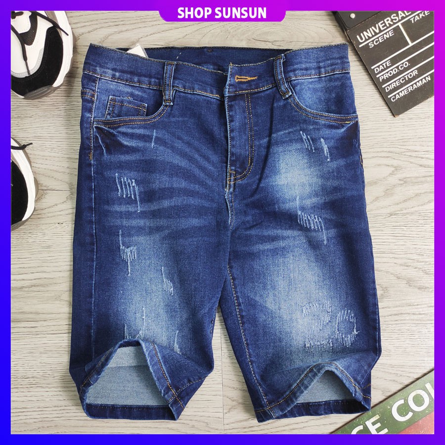 Quần short jean nam xanh đậm ⭐ FREESHIP ⭐ SS806 shop Sunsun chuyên quần sọt nam