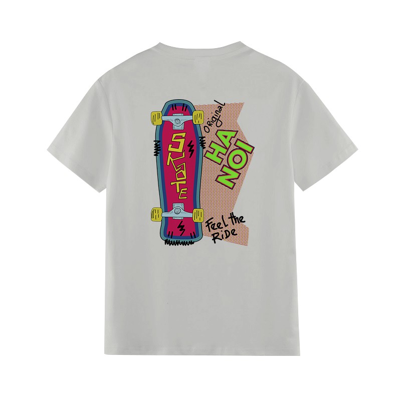 Áo Thun Unisex Nam Nữ HANOI  Cotton 100% co giãn 4 chiều tay lỡ TS22