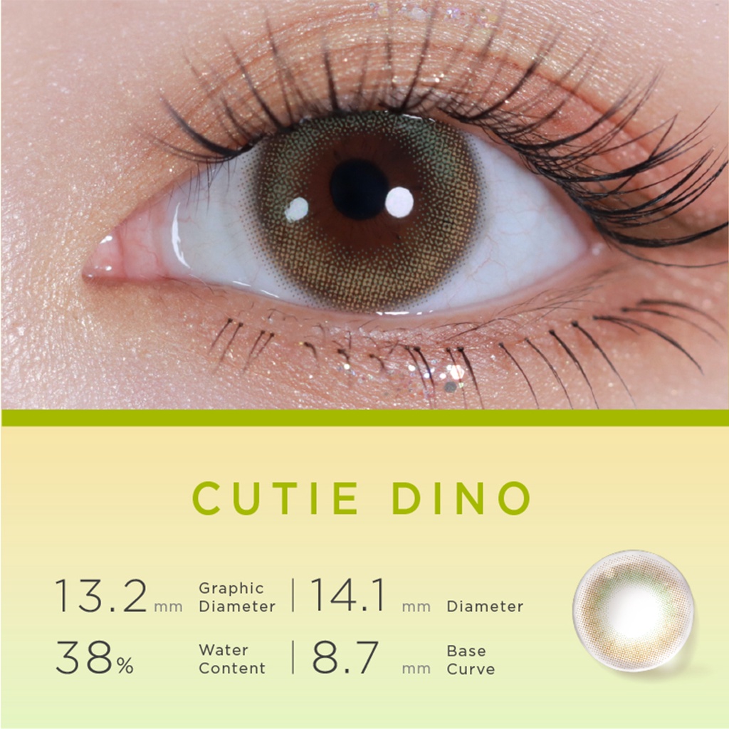 Hộp 2 kính áp tròng MOODY có màu CUTIE DINO 14.1mm trong bộ sưu tập moody Zoo