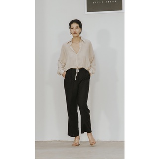 [thelegswork] Marcia Pants - Quần culotte linen đen