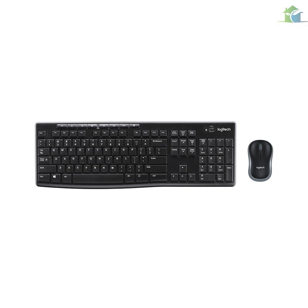 LOGITECH Combo bàn phím và chuột không dây Ligitech MK270 2.4GHz kèm 8 phím đa phương tiện cho PC Laptop