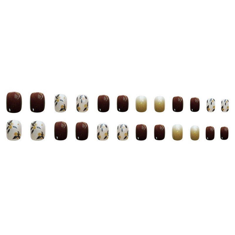 Set 24 móng giả N228, dáng móng ngắn ( Tặng kèm keo và dũa )