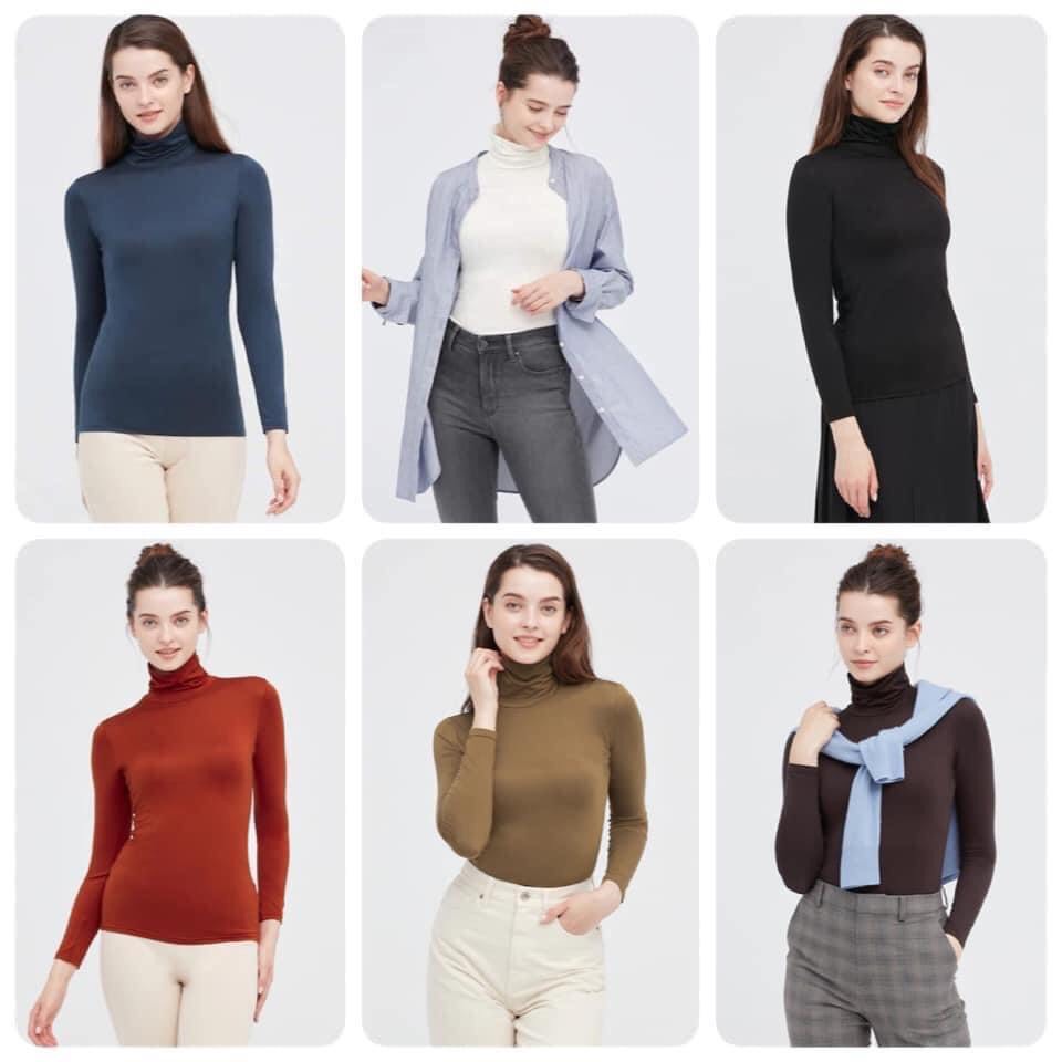 mẫu mới 2021-2022 Áo giữ nhiệt heattech nữ cổ lọ Uniqlo ( hàng nội địa Nhật có bill) ❕